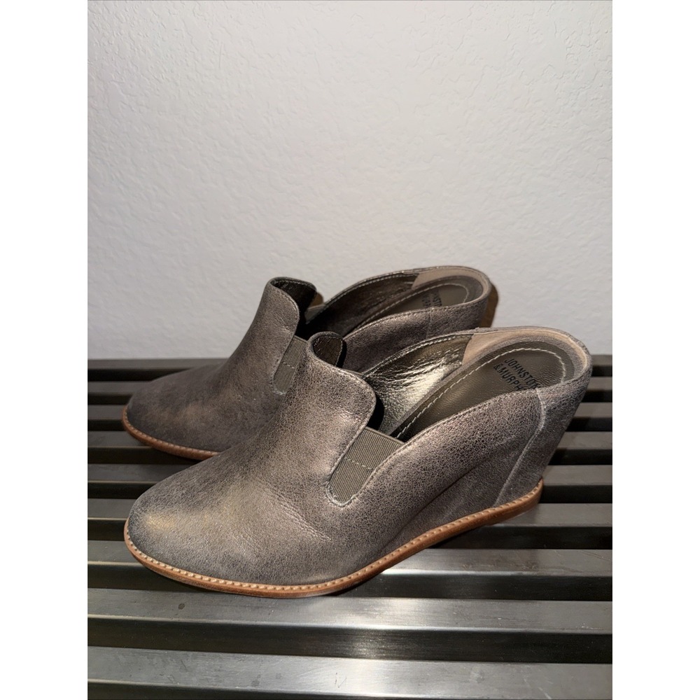 Johnston Murphy Women's‎ Slip On Wedge Mule Clog Sz 7 M Gold